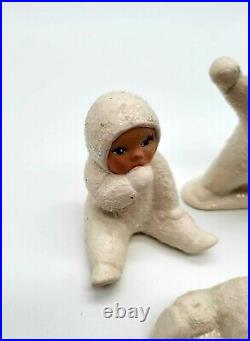 Vintage Bisque Snowbabies Figurines German Porcelain Miniature