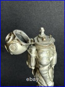 Vintage Deep Sea Diver Table Lighter German Draeger Figure Very Rare Antique