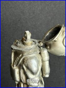 Vintage Deep Sea Diver Table Lighter German Draeger Figure Very Rare Antique