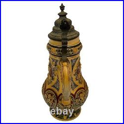 Vintage Dumler & Breiden 353 German Beer Stein Tyrolean Heads Pewter Lid Antique Vintage Dumler & Breiden 353 German Beer Stein Tyrolean Heads Pewter Lid Antique