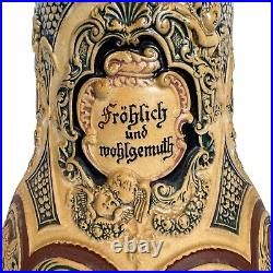 Vintage Dumler & Breiden 353 German Beer Stein Tyrolean Heads Pewter Lid Antique Vintage Dumler & Breiden 353 German Beer Stein Tyrolean Heads Pewter Lid Antique