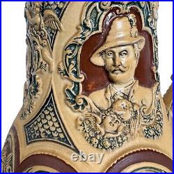 Vintage Dumler & Breiden 353 German Beer Stein Tyrolean Heads Pewter Lid Antique Vintage Dumler & Breiden 353 German Beer Stein Tyrolean Heads Pewter Lid Antique
