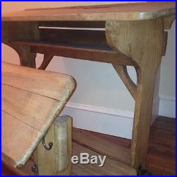 Vintage English PIne Furniture Antique German School Desk Cabinet RARE