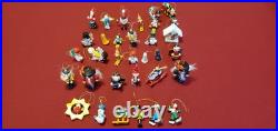 Vintage Erzgebirge German Lot of 33 Wooden Hand Painted Christmas Ornaments