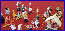 Vintage Erzgebirge German Lot of 33 Wooden Hand Painted Christmas Ornaments Vintage Erzgebirge German Lot of 33 Wooden Hand Painted Christmas Ornaments