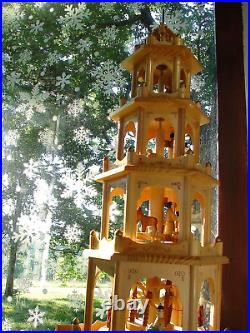 Vintage GERMAN FIVE TIER NATIVITY PYRAMID w 41 Figures 7 Levels Just Spectacular