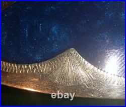 Vintage GIANT german silver GOLD WING eagle belt buckle GOLD blue RARE