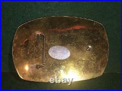 Vintage GIANT german silver GOLD WING eagle belt buckle GOLD blue RARE