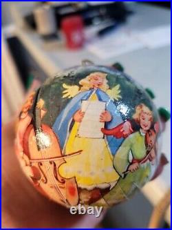 Vintage German 1950's Paper Mache Christmas Ornament Candy Holder Lot Of 12 Rare