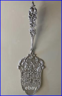 Vintage German 800 Silver Repousse Desert Pastry Server Cherubs & Openwork