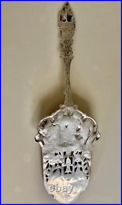 Vintage German 800 Silver Repousse Desert Pastry Server Cherubs & Openwork