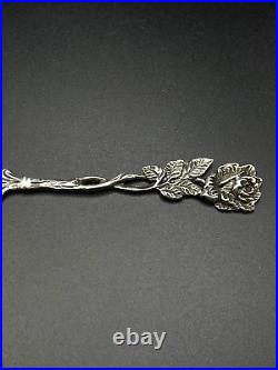 Vintage German 835 Silver Hildesheim Rose Cake Forks & Butter Knife Set, 3-Piece Vintage German 835 Silver Hildesheim Rose Cake Forks & Butter Knife Set, 3-Piece