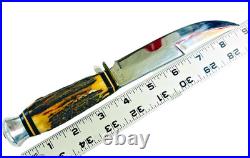 Vintage German 9 Bowie Knife ENCO Solingen Germany Antique Stag Handle KNIVES