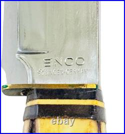 Vintage German 9 Bowie Knife ENCO Solingen Germany Antique Stag Handle KNIVES