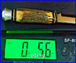 Vintage German 9 Bowie Knife ENCO Solingen Germany Antique Stag Handle KNIVES