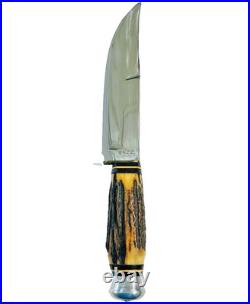Vintage German 9 Bowie Knife ENCO Solingen Germany Antique Stag Handle KNIVES