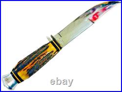 Vintage German 9 Bowie Knife ENCO Solingen Germany Antique Stag Handle KNIVES