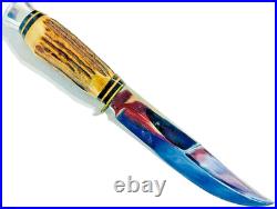 Vintage German 9 Bowie Knife ENCO Solingen Germany Antique Stag Handle KNIVES