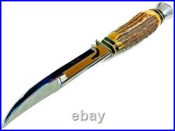 Vintage German 9 Bowie Knife ENCO Solingen Germany Antique Stag Handle KNIVES