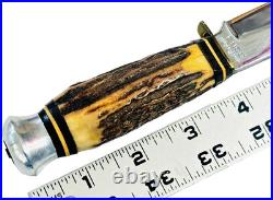 Vintage German 9 Bowie Knife ENCO Solingen Germany Antique Stag Handle KNIVES