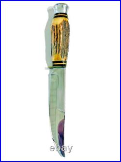 Vintage German 9 Bowie Knife ENCO Solingen Germany Antique Stag Handle KNIVES