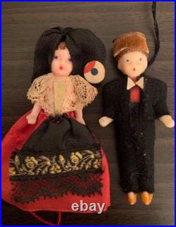 Vintage German Antique Doll Pair, Post-War, 5cm, Silicone, DDR Collectible
