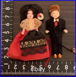 Vintage German Antique Doll Pair, Post-War, 5cm, Silicone, DDR Collectible