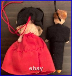 Vintage German Antique Doll Pair, Post-War, 5cm, Silicone, DDR Collectible