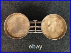 Vintage German Cast Iron Roberval Balance Scale with 2 Brass Plated Pans/Trays