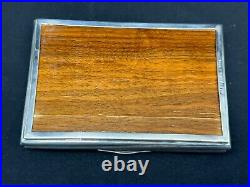 Vintage German Gebruder Kuhn Sterling Silver Wood Lined Tobacco Box