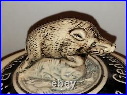 Vintage German Gerz Hunting Boar & Deer Punch Wine Bowl