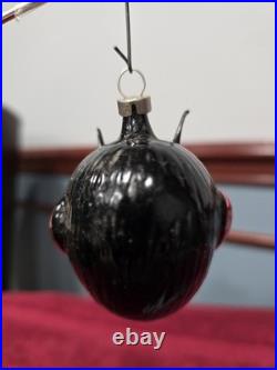 Vintage German Glass Krampus with Annealed Horns Christmas Ornament