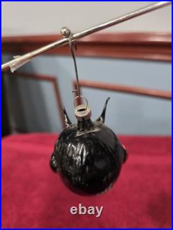 Vintage German Glass Krampus with Annealed Horns Christmas Ornament