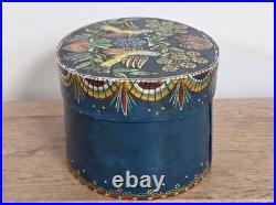 Vintage German Hand Painted Bentwood Brides Box Oval Folk Art Brautschachtel