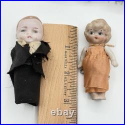 Vintage German Hertwig 161 & Japan All Bisque Doll Lot 11 Jointed Dolls With Arms