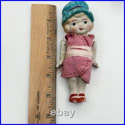 Vintage German Hertwig 161 & Japan All Bisque Doll Lot 11 Jointed Dolls With Arms