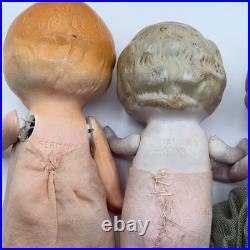 Vintage German Hertwig 161 & Japan All Bisque Doll Lot 11 Jointed Dolls With Arms