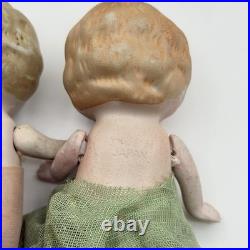 Vintage German Hertwig 161 & Japan All Bisque Doll Lot 11 Jointed Dolls With Arms