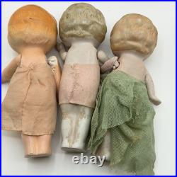 Vintage German Hertwig 161 & Japan All Bisque Doll Lot 11 Jointed Dolls With Arms