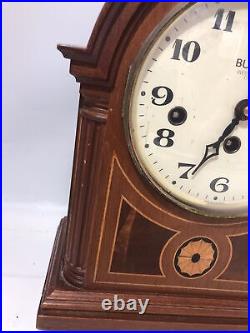 Vintage German Inlayed Bulova Westminster Chime Bracket Clock 340-020