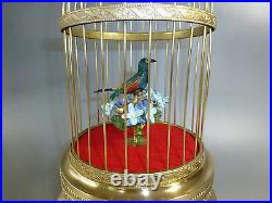 Vintage German Karl Griesbaum Singing Bird Cage Music Box Automaton =watch Video