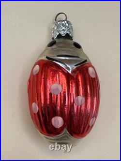 Vintage German Mercury Glass Ladybug? Ornaments
