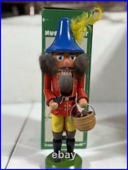 Vintage German Mushroom Hunter Nutcracker New in Box-Missing One Foot