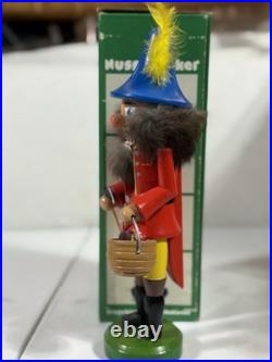 Vintage German Mushroom Hunter Nutcracker New in Box-Missing One Foot