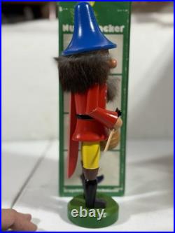 Vintage German Mushroom Hunter Nutcracker New in Box-Missing One Foot