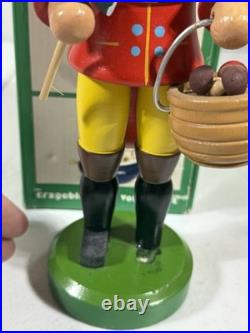 Vintage German Mushroom Hunter Nutcracker New in Box-Missing One Foot