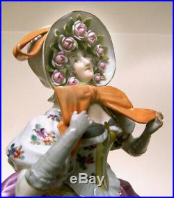 Vintage German Porcelain Pincushion Half Doll Liquidation-rare Huge Bow