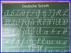 Vintage German Pull Roll Down School Wall Chart The Alphabet Calligraphy Double