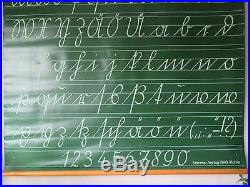 Vintage German Pull Roll Down School Wall Chart The Alphabet Calligraphy Double