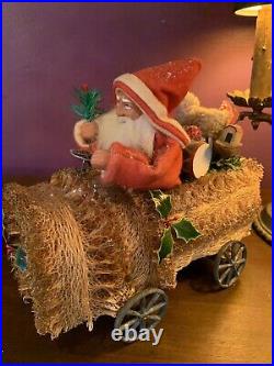 Vintage German Santa Belsnickle Bethany Lowe Ltd Ed. Loofah Car! With Toys